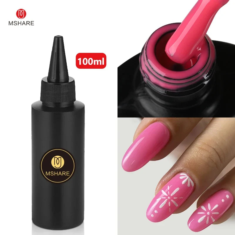 MSHARE 100ML Nail Gel Polish Soak Off UV LED Nails Vernis Semi Permanent Varnish Polish White Red Nail Gel Art 44