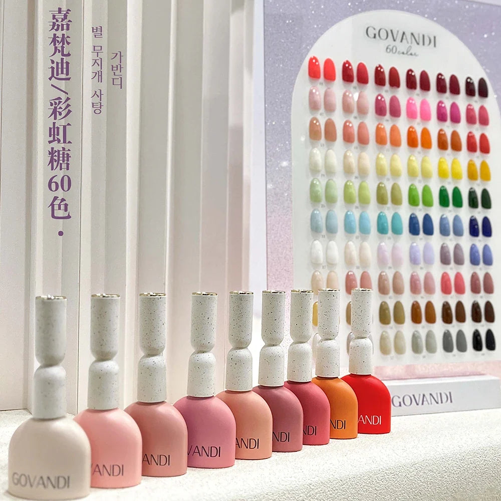60 Colors Korean Style Loverly Macaron Gel Polish Set 15ML UV Gel Enamel Manicure Salon Soak Off Nail Polish Kit With Color Card 4