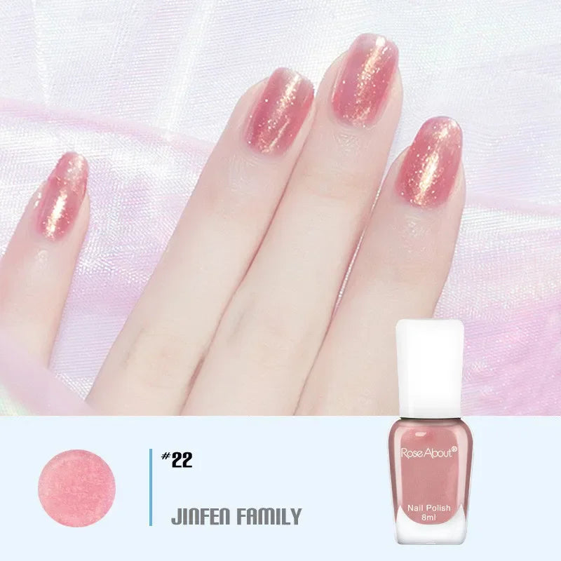40 Colors No Bake Water-based Nail Polish Glitter Sequins Long-lasting Tearable Healthy Tearable Quick-drying Nude Nail Polish 42
