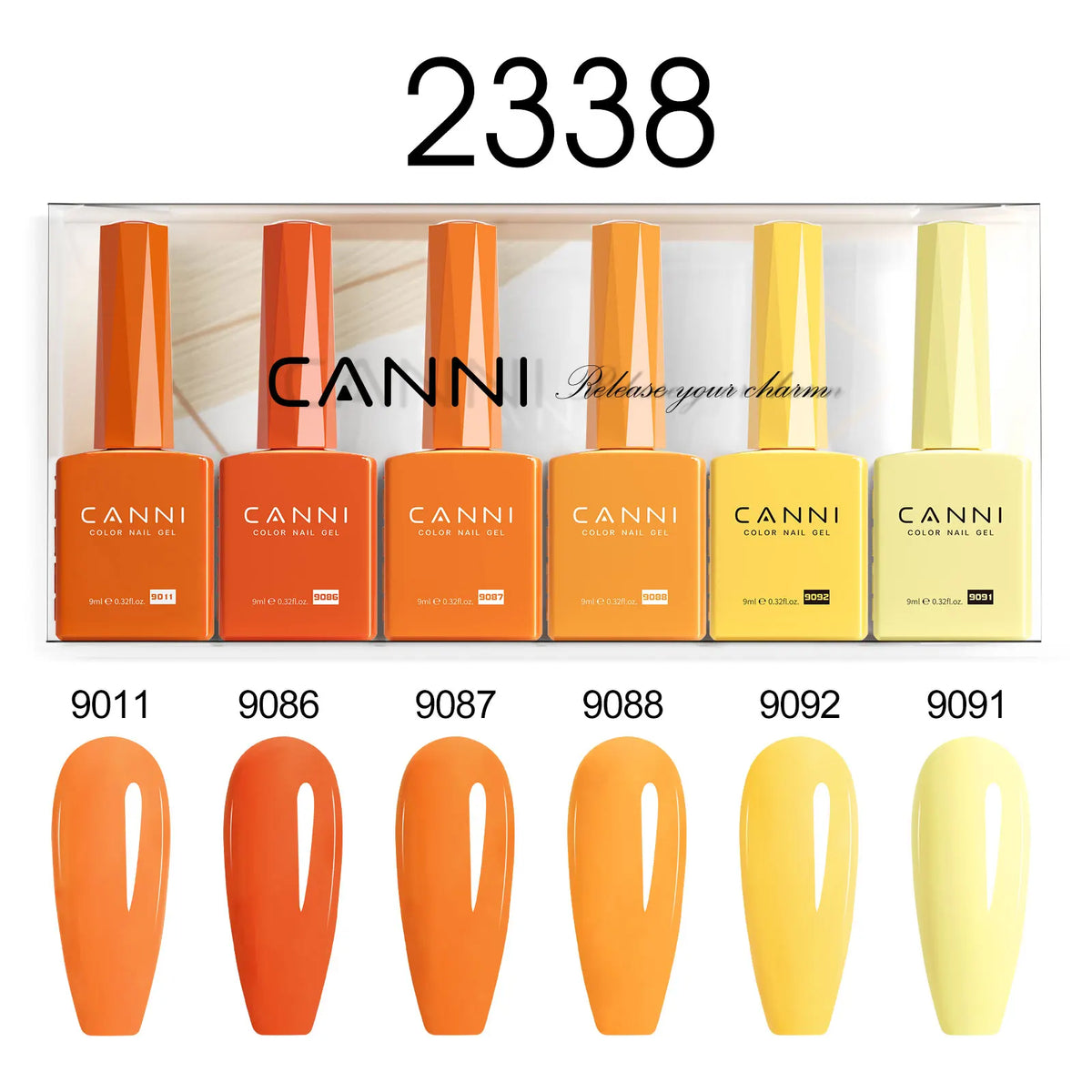 6pcs*9ml CANNI HEMA FREE Nail Gel Polish Set Gorgeous Color Semi Permanent Pigmented Painting Gel Soak off UV LED Gel Nails Kit 48