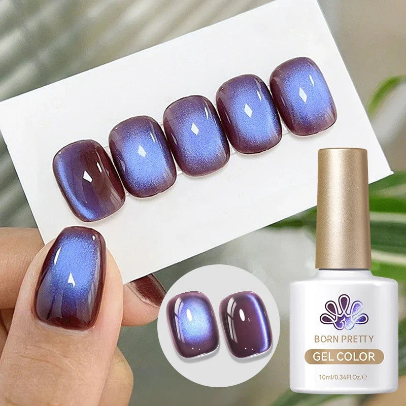 BORN PRETTY 10ml Fruit Purple Grape Cat Magnetic Gel Nail Polish 2025 New Whitening Guava Glass Beads Varnish Nail Supplies 45