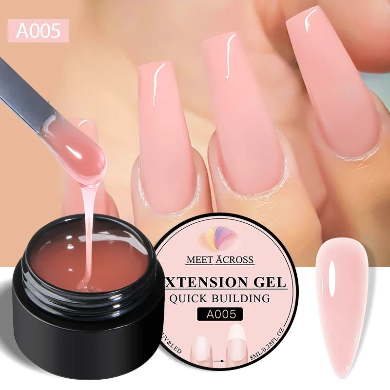 Milky White Nail Extension Gel Clear Nude Building UV Gel For Nails Finger Extensions Form Tips French Nails Manicure Nail Art 35