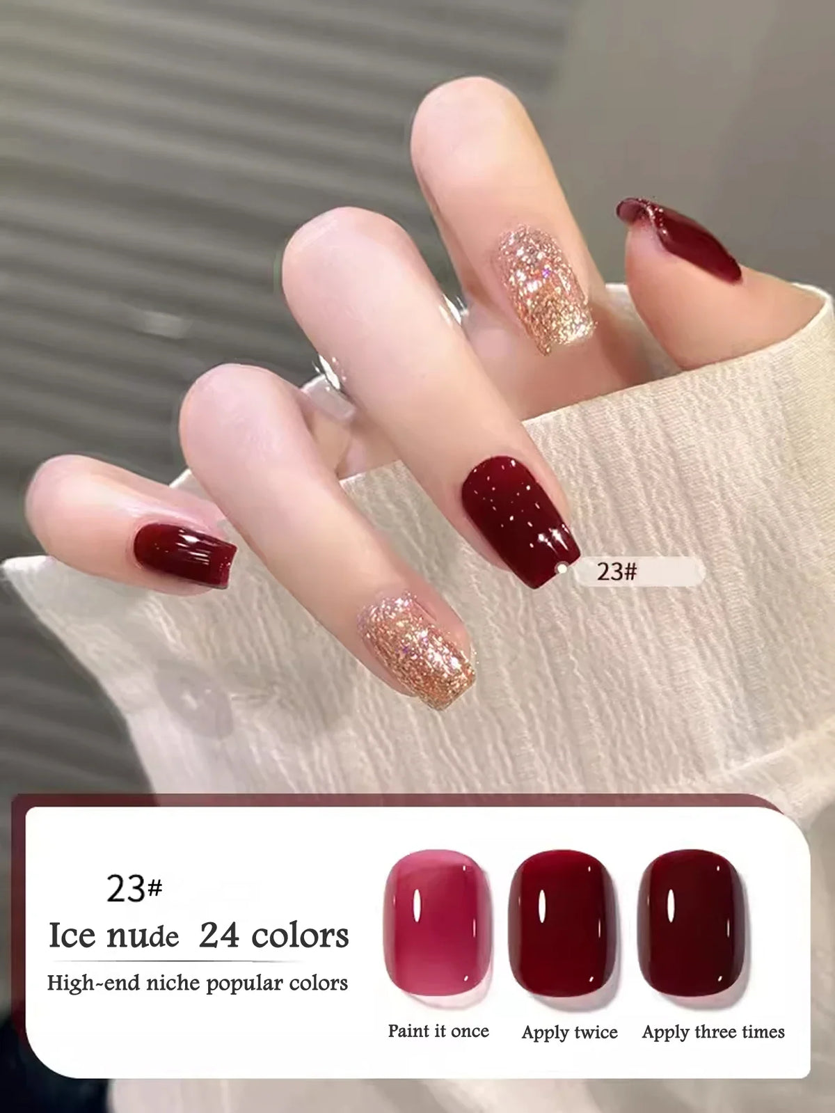 10ML 1-24PCS Milk White Jelly Gel Nail Polish Nail Art 2026 New Popular Nail Supplies UV LED Light Nails Black Red Nails 19