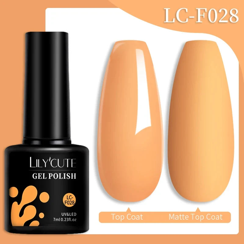 LILYCUTE 7ML Colorful Gel Nail Polish 129 Colors Long Lasting For Manicure Semi Permanent Base Top Coat Nail Art UV Gel Varnish 114