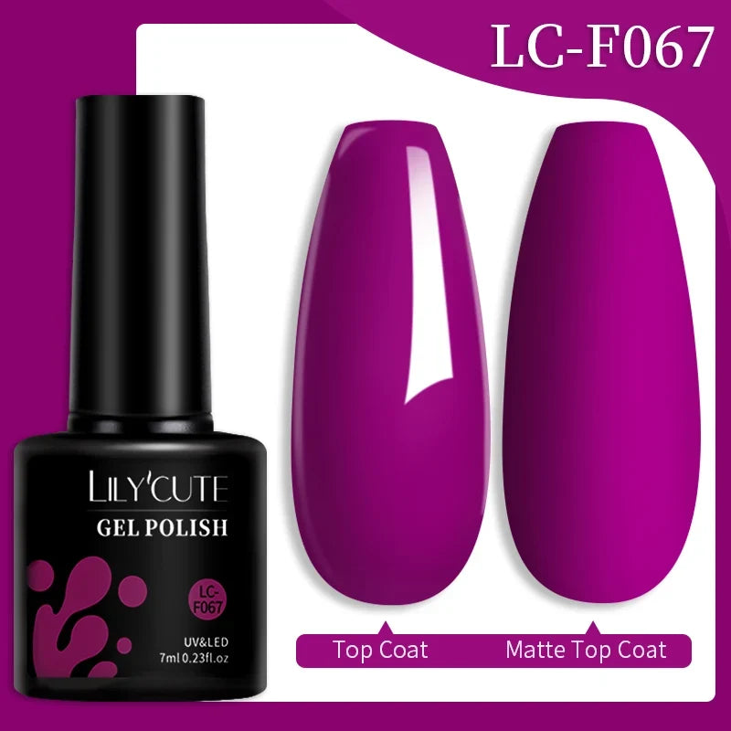 LILYCUTE 7ML Colorful Gel Nail Polish 129 Colors Long Lasting For Manicure Semi Permanent Base Top Coat Nail Art UV Gel Varnish 93