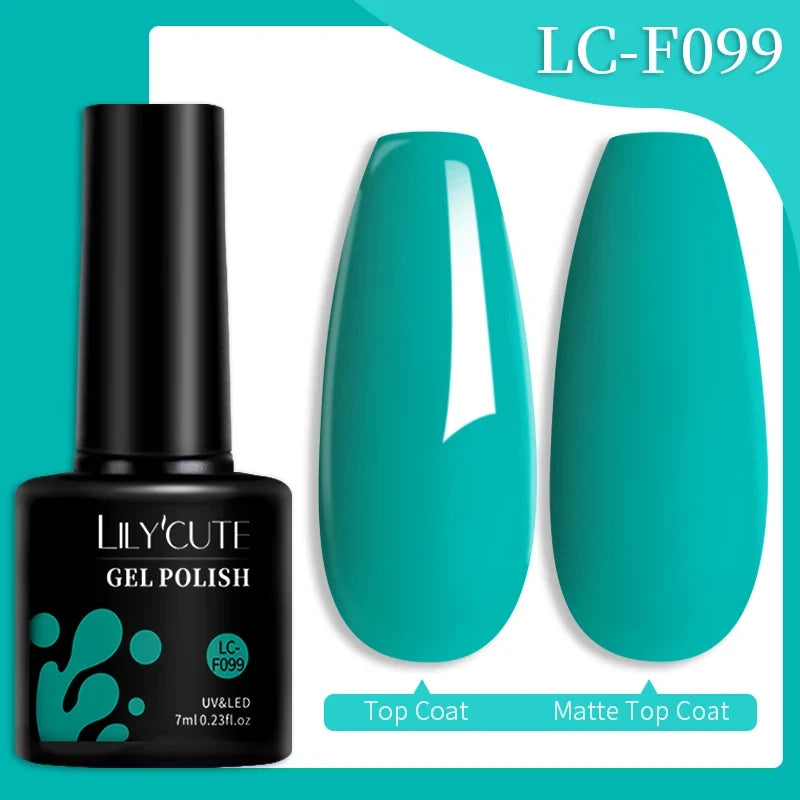 LILYCUTE 7ML Colorful Gel Nail Polish 129 Colors Long Lasting For Manicure Semi Permanent Base Top Coat Nail Art UV Gel Varnish 84
