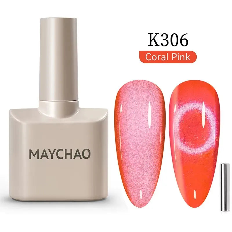 MAYCHAORomantic Galaxy Cat Eye Gel Nail Polish With Magnet Soak off UV Holographic Magnetic Rainbow Gel Polish for Nail Manicure 79