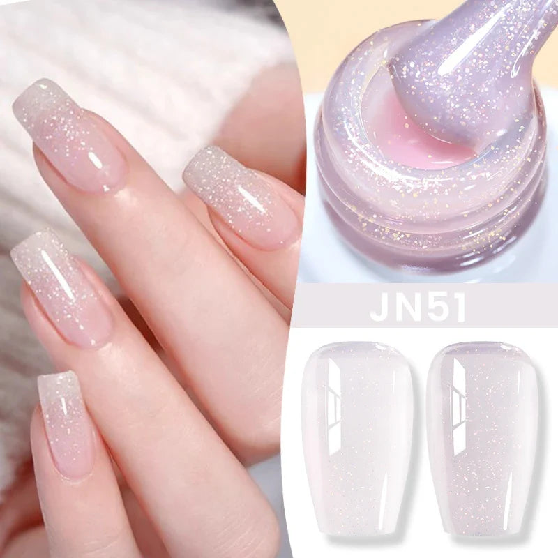 BORN PRETTY Jelly Nude Gel Nail Polish 10ml Light Pink Peach Translucent Color UV Light Cure Gel Varnish Nail Art DIY at Home 98