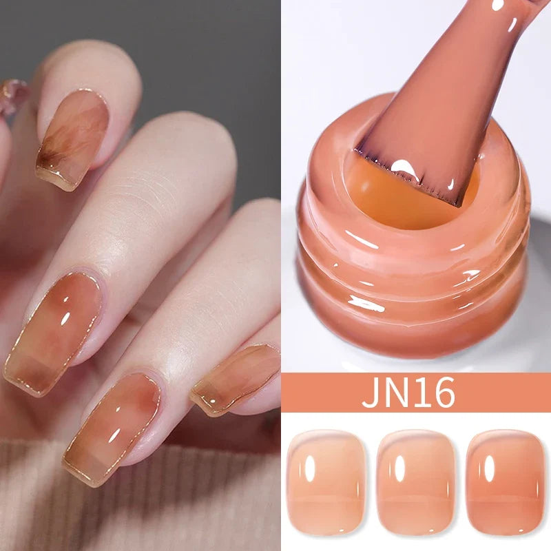 BORN PRETTY 10ml Blood Red Jelly Gel Nail Polish Halloween Nails Art Gel Polish Sheer Translucent Nail Gel for Winter Manicure 69