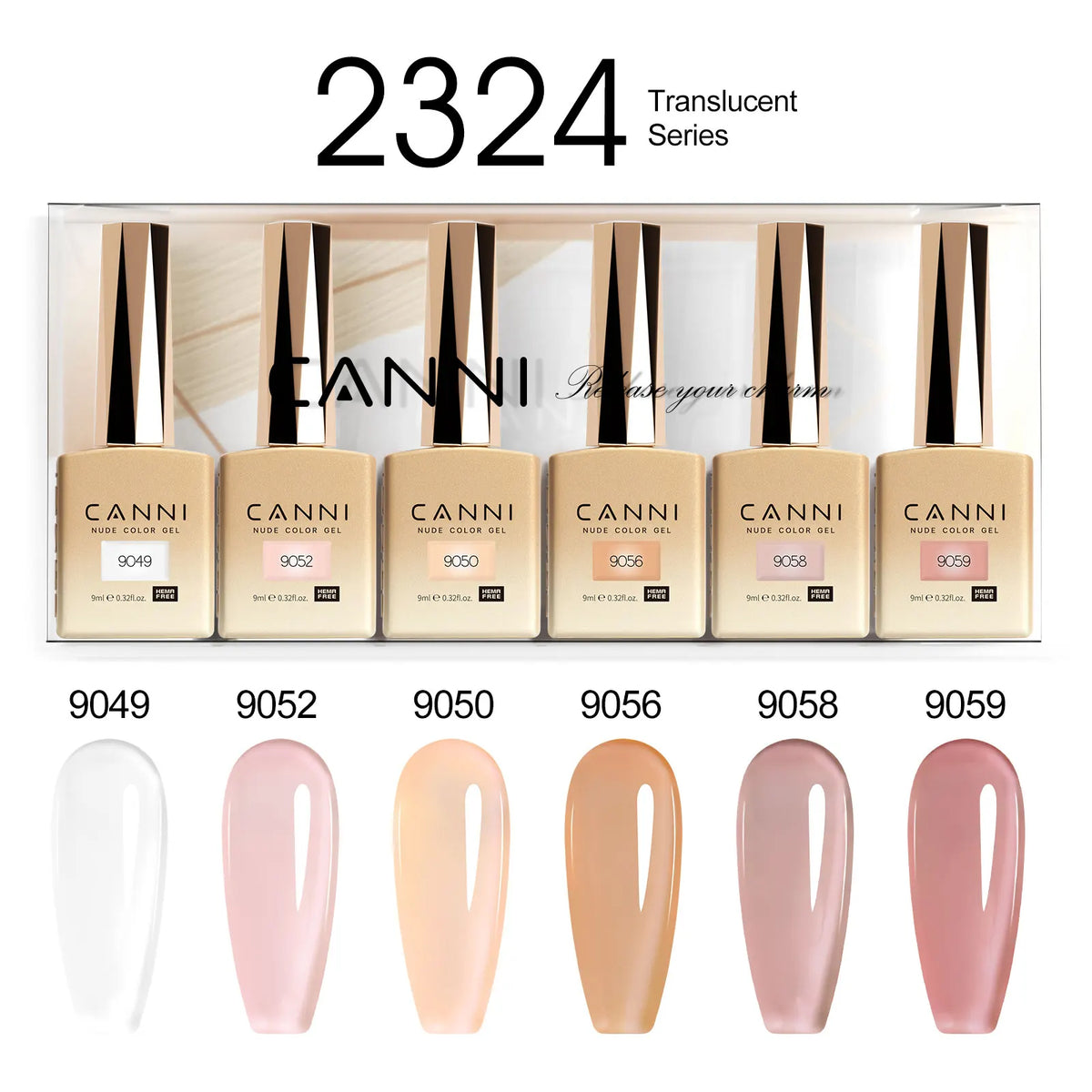 6pcs*9ml CANNI HEMA FREE Nail Gel Polish Set Gorgeous Color Semi Permanent Pigmented Painting Gel Soak off UV LED Gel Nails Kit 33