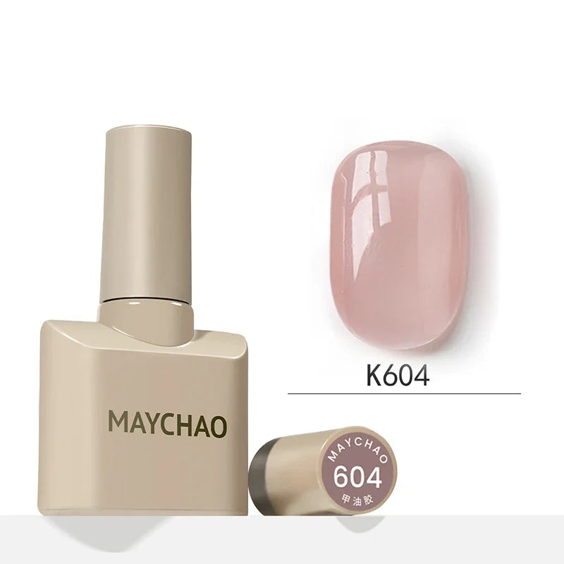 MAYCHAO 12ml Jelly Gel Nail Polish Semi Permanent Top Coat Soak Off UV LED Gel Art Nail Varnish Manicure Long Lasting Nail Gel 21
