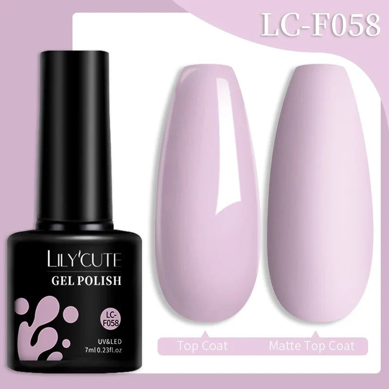 LILYCUTE 7ML Colorful Gel Nail Polish 129 Colors Long Lasting For Manicure Semi Permanent Base Top Coat Nail Art UV Gel Varnish 103