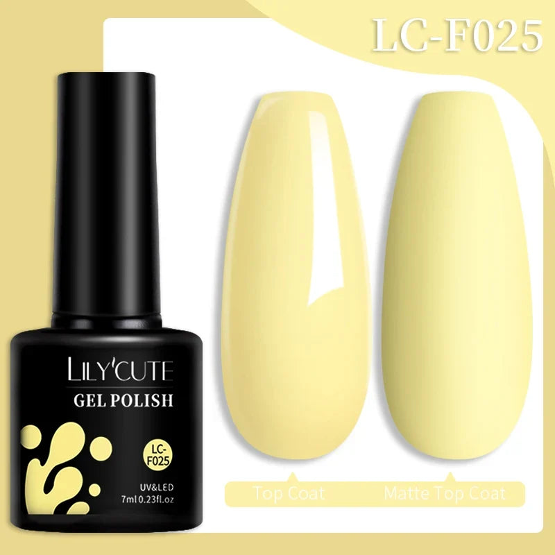 LILYCUTE 7ML Colorful Gel Nail Polish 129 Colors Long Lasting For Manicure Semi Permanent Base Top Coat Nail Art UV Gel Varnish 58