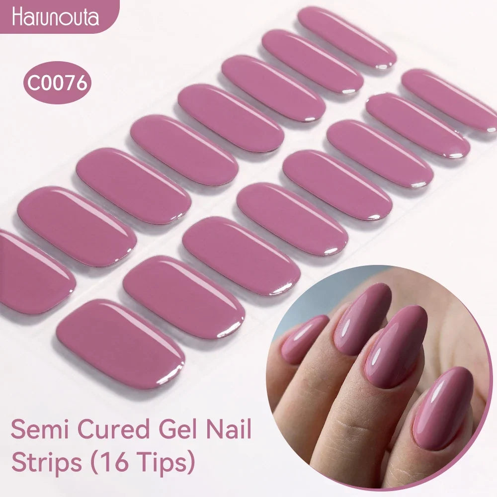 Gradient Auroras Semi Cured Gel Nail Strips Sparkly Shinning DIY Gel Polish Stickers for Nails Works with UV/LED Nail Lamps 27