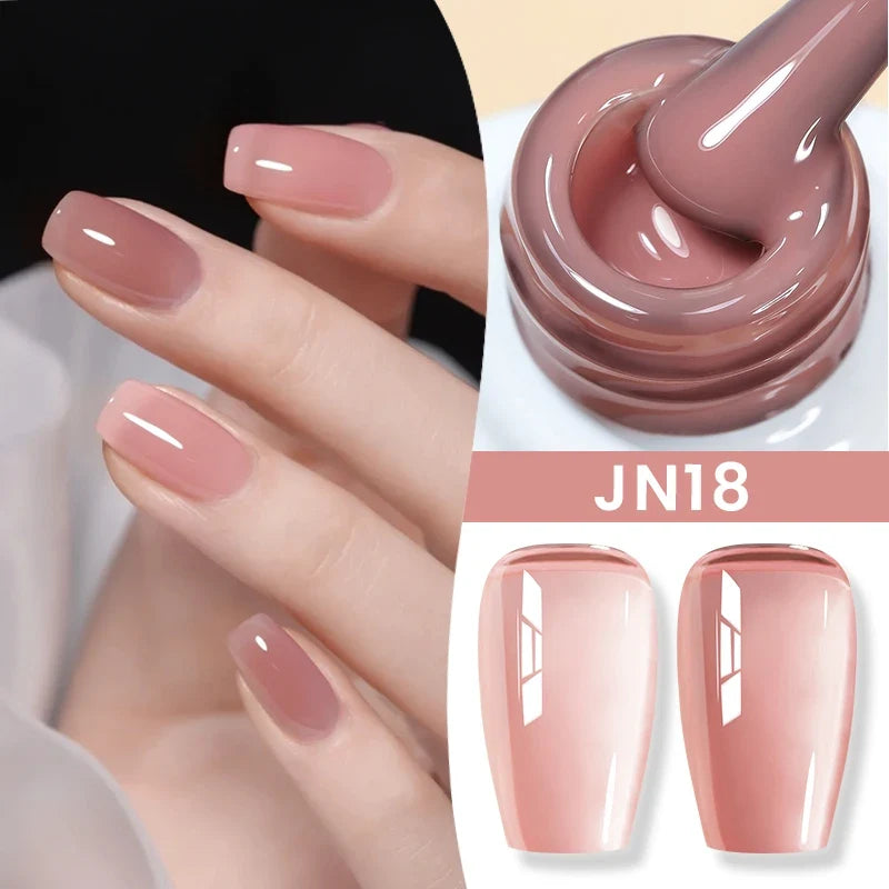 BORN PRETTY Jelly Nude Gel Nail Polish 10ml Light Pink Peach Translucent Color UV Light Cure Gel Varnish Nail Art DIY at Home 99