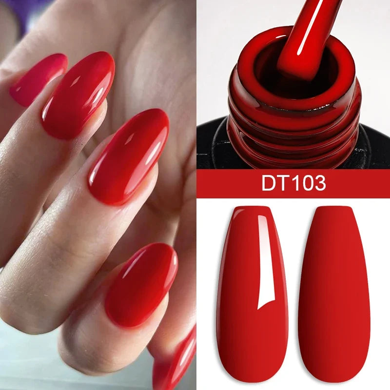 MEET ACROSS 7ml Wine Red Gel Nail Polish Long-Lasting French Style Gel Nail Supplies For Manicure DIY Design Nail Art Varnish 7