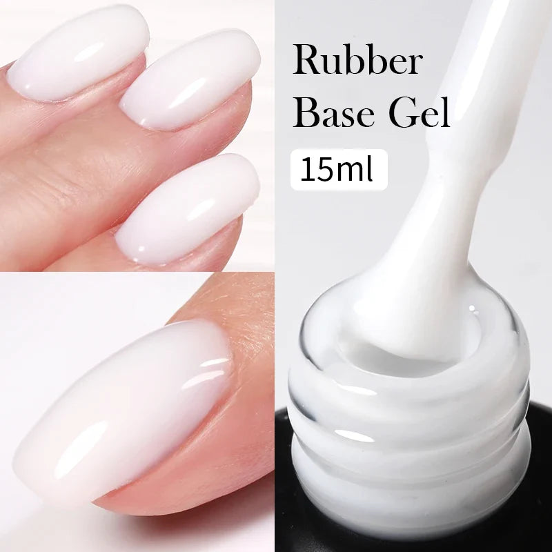 BORN PRETTY Milky Jelly Rubber Base Gel for Gel Nail Polish 15ml Russian Self-leveling Nude Color Soak Off Semi Permanent UV Gel 12