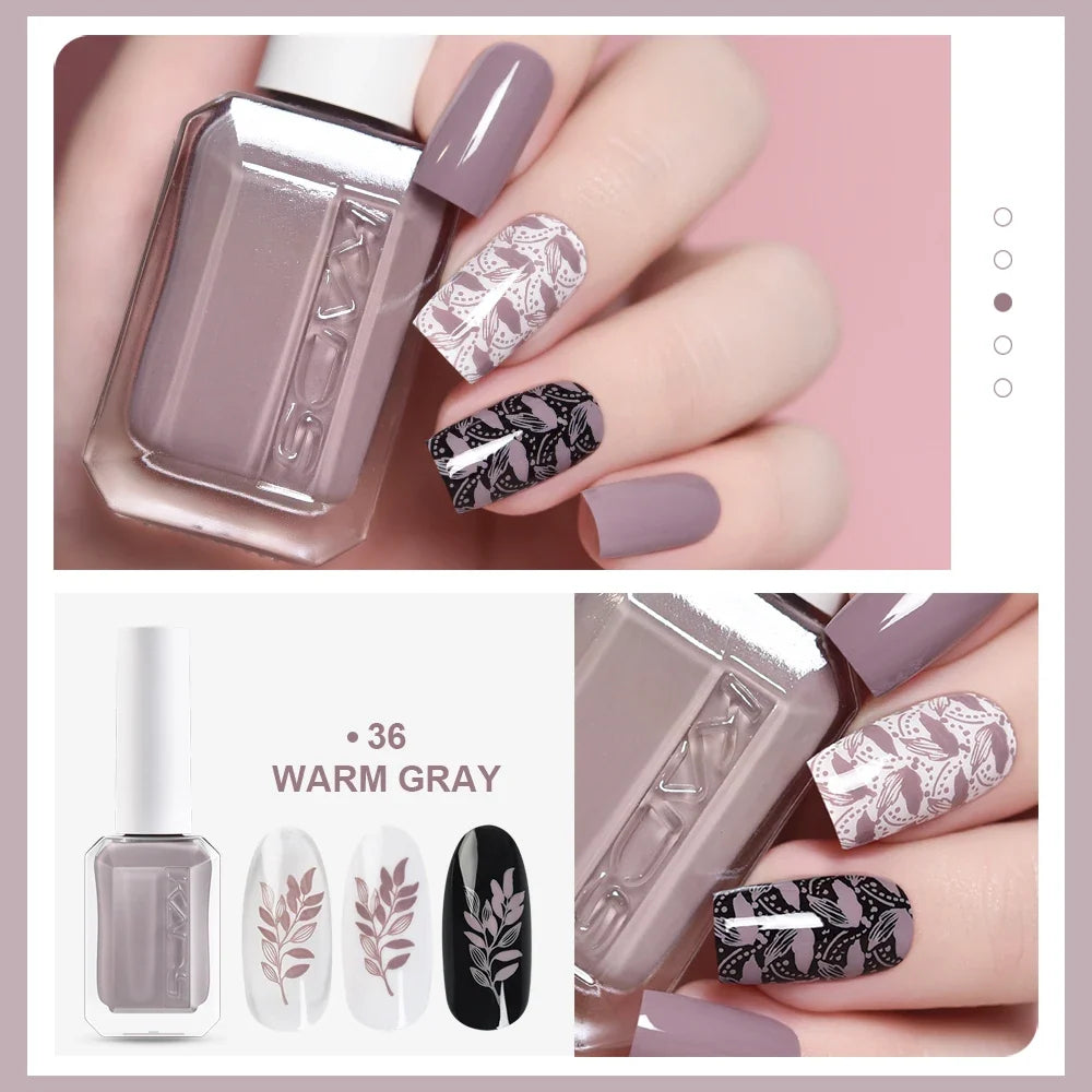 KADS Professional 11ml 24 Colors Nail Stamping Polish Gold Silver Nails Art Varnish for Stamping Plate DIY Nail Printing Polish 24