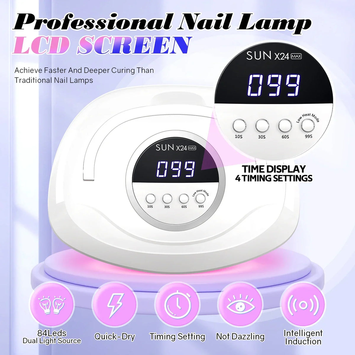 380W UV LED Lamp for Nail  84 LEDs Nail Dryer with Auto Sensor Quick-drying Manicure Lamp for Curing Nail Polish Nail Art Tools 2