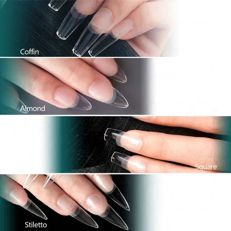 NAILPOP 120pcs Fake Nails Full Cover Press on Nails Coffin Soft Gel American Pose Capsule False Nail Tips for Extension System 6