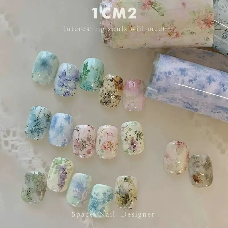 10Rolls Plaid Thousand-Bird Bow  Stars Nail Foils Transfer Paper  Nail Art Stickers  Manicure Set Decal  Nails Decoration 5