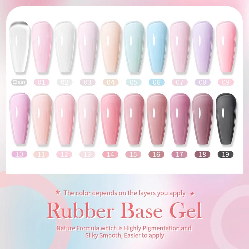 BORN PRETTY Milky Pink Rubber Base Gel Nail Polish Glitter 15ml Semi-Permanent Varnish Soak Off Self Leveling UV LED Gel 2