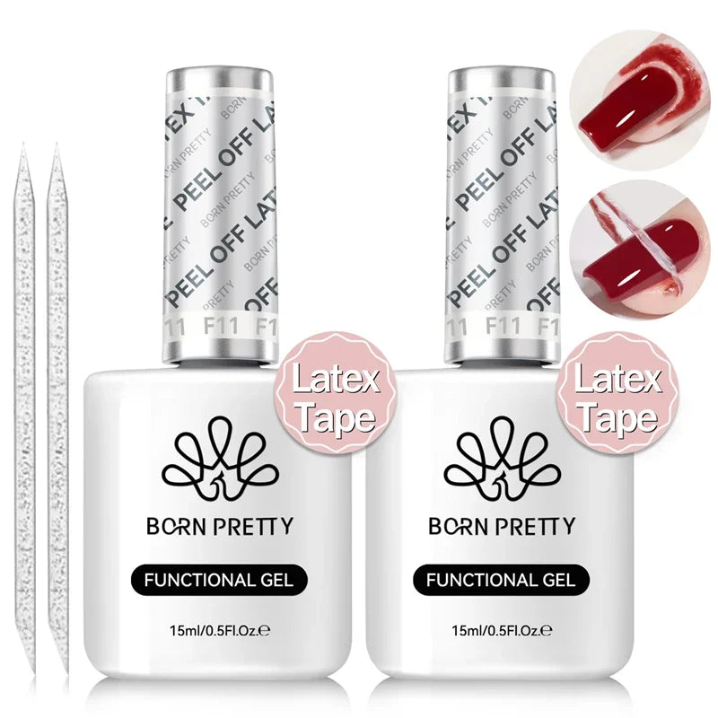 BORN PRETTY 15ml Peel Off Nail Latex Tape Gel Nail Polish Anti-freezing Quick Dry No Need for Curing Nails Finger Protector Tool 9