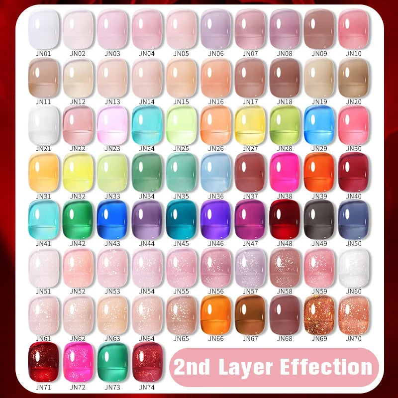 BORN PRETTY 10ml Blood Red Jelly Gel Nail Polish Halloween Nails Art Gel Polish Sheer Translucent Nail Gel for Winter Manicure 6