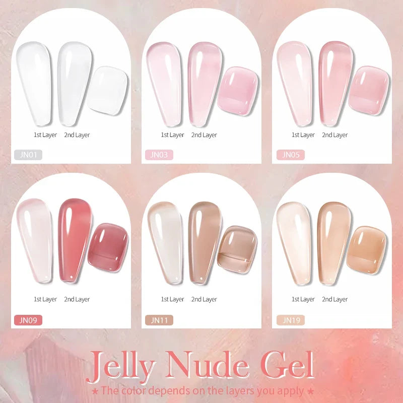 BORN PRETTY 250g Milky White Jelly Nude Gel Nail Polish Refilled Package Translucent Clear Semi Permanent Soak Off UV Gel 2