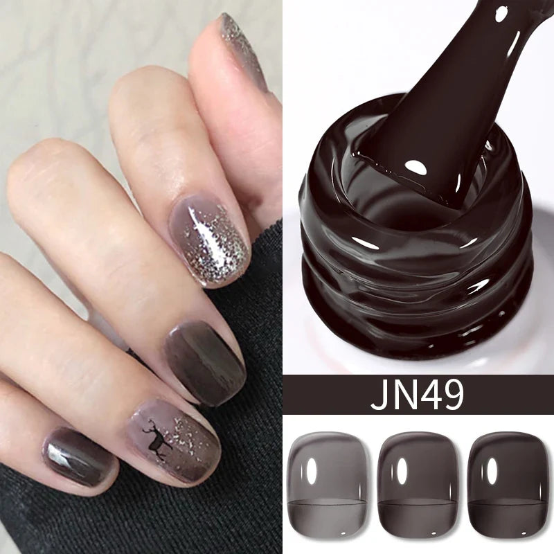 BORN PRETTY 10ml Blood Red Jelly Gel Nail Polish Halloween Nails Art Gel Polish Sheer Translucent Nail Gel for Winter Manicure 60