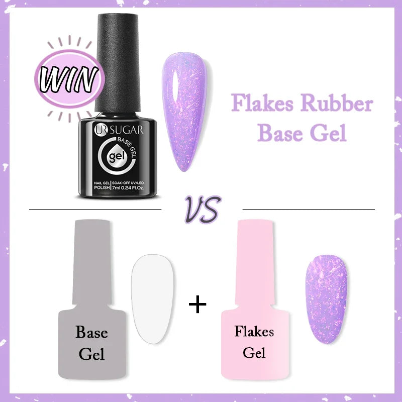 UR SUGAR 150g Rubber Base Gel Nail Polish Sparking Aurora Glitter Rubber Varnish Soak Off Semi permanent UV LED Gel Manicure 6