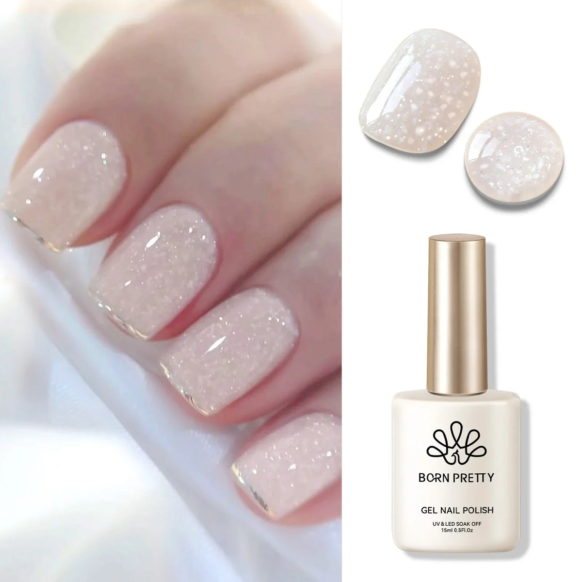 BORN PRETTY Milky Jelly Rubber Base Gel for Gel Nail Polish 15ml Russian Self-leveling Nude Color Soak Off Semi Permanent UV Gel 19