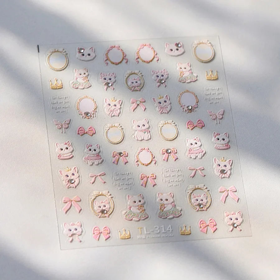1pcs Dream Flower Window Shell Light Nail Art Stickers Japanese Flower Self Adhesive Stickers Press On Nails Decoration Decals 29