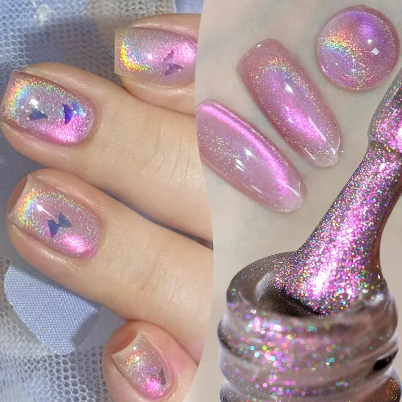 BORN PRETTY 10ml Silver Water Light Cat Magnetic Gel Nail Polish Nail Supplies Vernis Semi Permanent Gel for Fall Winter Nails 64