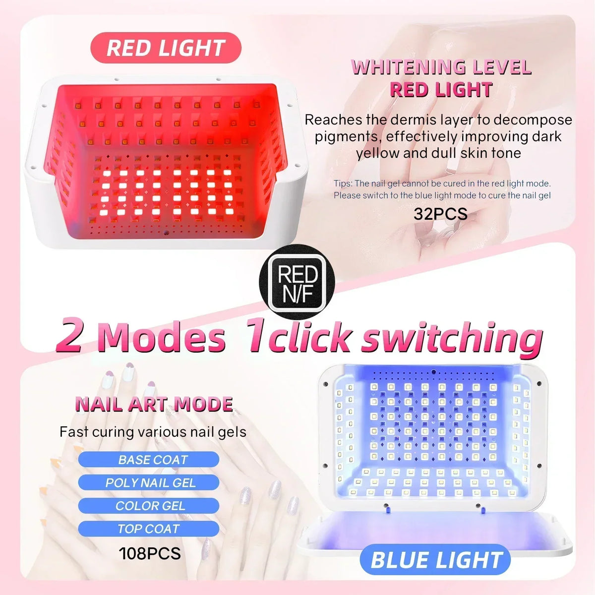 480W Big Space UV LED Nail Lamp For Manicure Lamp Drying Gel Nail Polish 140LEDS Nail Dryer With LCD Screens Salon Tools 5