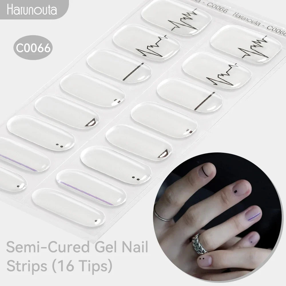 Gradient Auroras Semi Cured Gel Nail Strips Sparkly Shinning DIY Gel Polish Stickers for Nails Works with UV/LED Nail Lamps 67