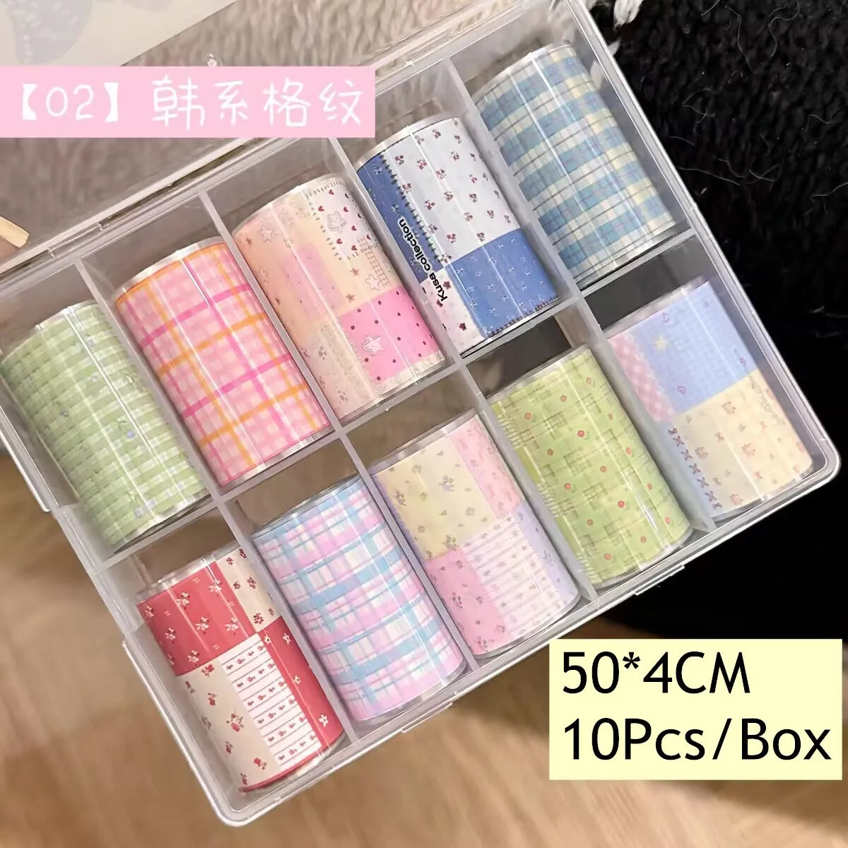 10Rolls Plaid Thousand-Bird Bow  Stars Nail Foils Transfer Paper  Nail Art Stickers  Manicure Set Decal  Nails Decoration 35