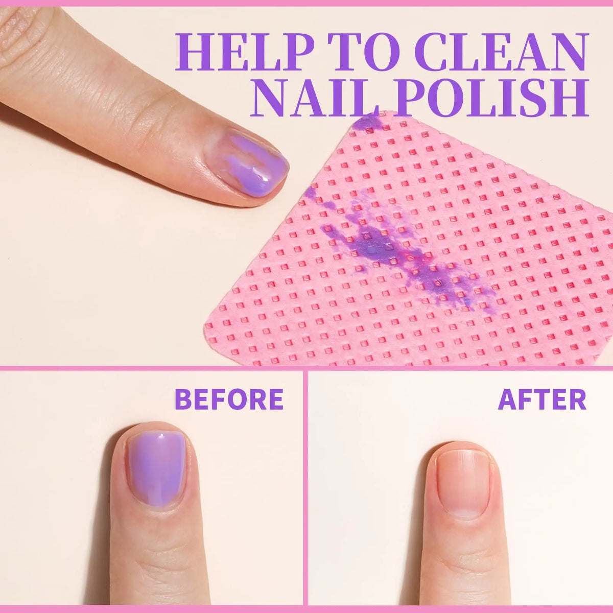 LULAA Glue Wipes Lint Free Nail Wipes Non-Woven Fabric Lash Glue Wipes Nail Polish Remover Wipes Use for Nail Polish Remover 4