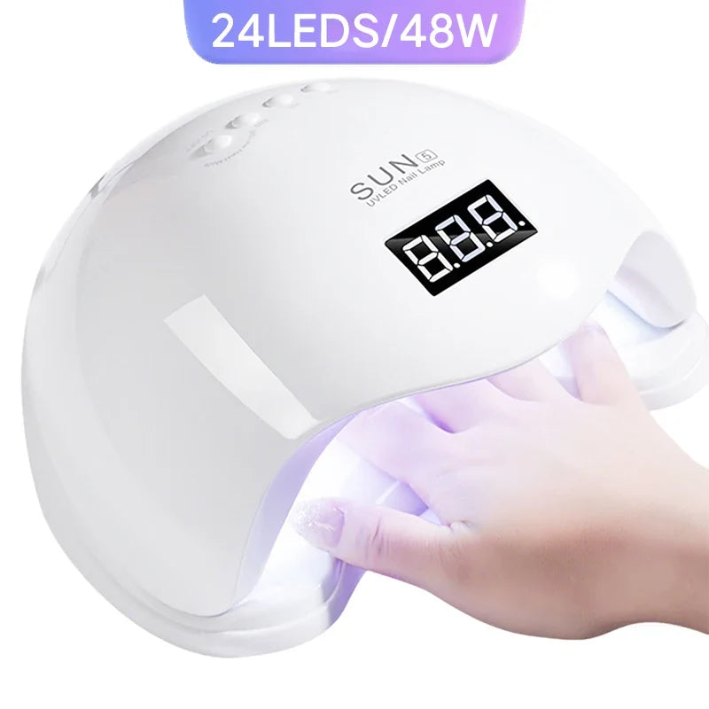 SUN5 UV LED Nail Lamp 48W Nail Dryer For Curing Gel Nail Polish With 4 Timer Automatic Sensor LCD Display Professional Nail Lamp 1