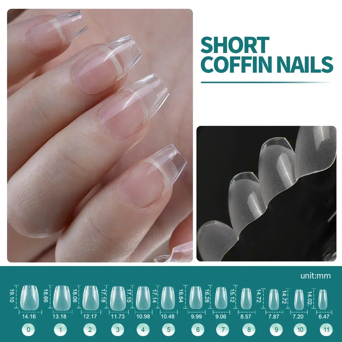 NAILPOP 120pcs Fake Nails Full Cover Press on Nails Coffin Soft Gel American Pose Capsule False Nail Tips for Extension System 27