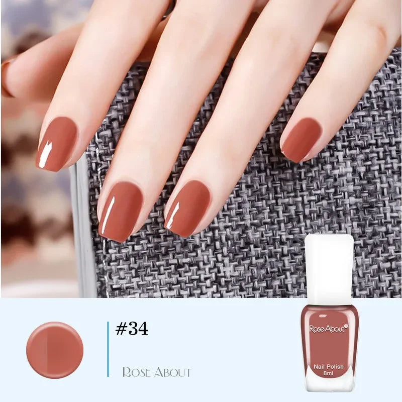 40 Colors No Bake Water-based Nail Polish Glitter Sequins Long-lasting Tearable Healthy Tearable Quick-drying Nude Nail Polish 31