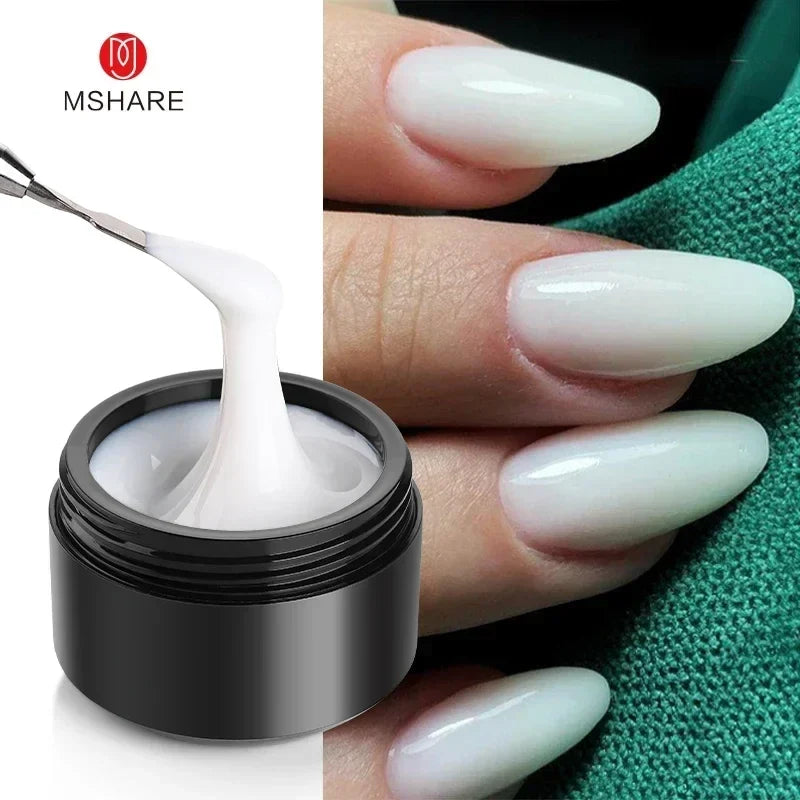 MSHARE 50ml Natural Nails Gel Builder Nalil Tpo Free Self Leveling Gel for Nail Extension Construction Pink Shade UV Led Gel 22