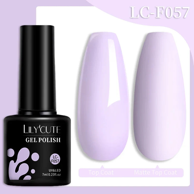 LILYCUTE 7ML Colorful Gel Nail Polish 129 Colors Long Lasting For Manicure Semi Permanent Base Top Coat Nail Art UV Gel Varnish 80