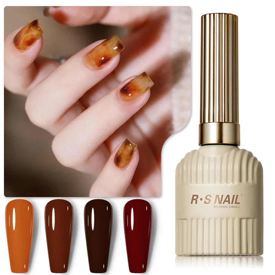 RSNAIL 10g Jelly Amber Gel Nail Polish Crystal Brown Nail Gel DIY Translucent Color Nail Art Gel Permanent UV Gel Polish Varnish 2