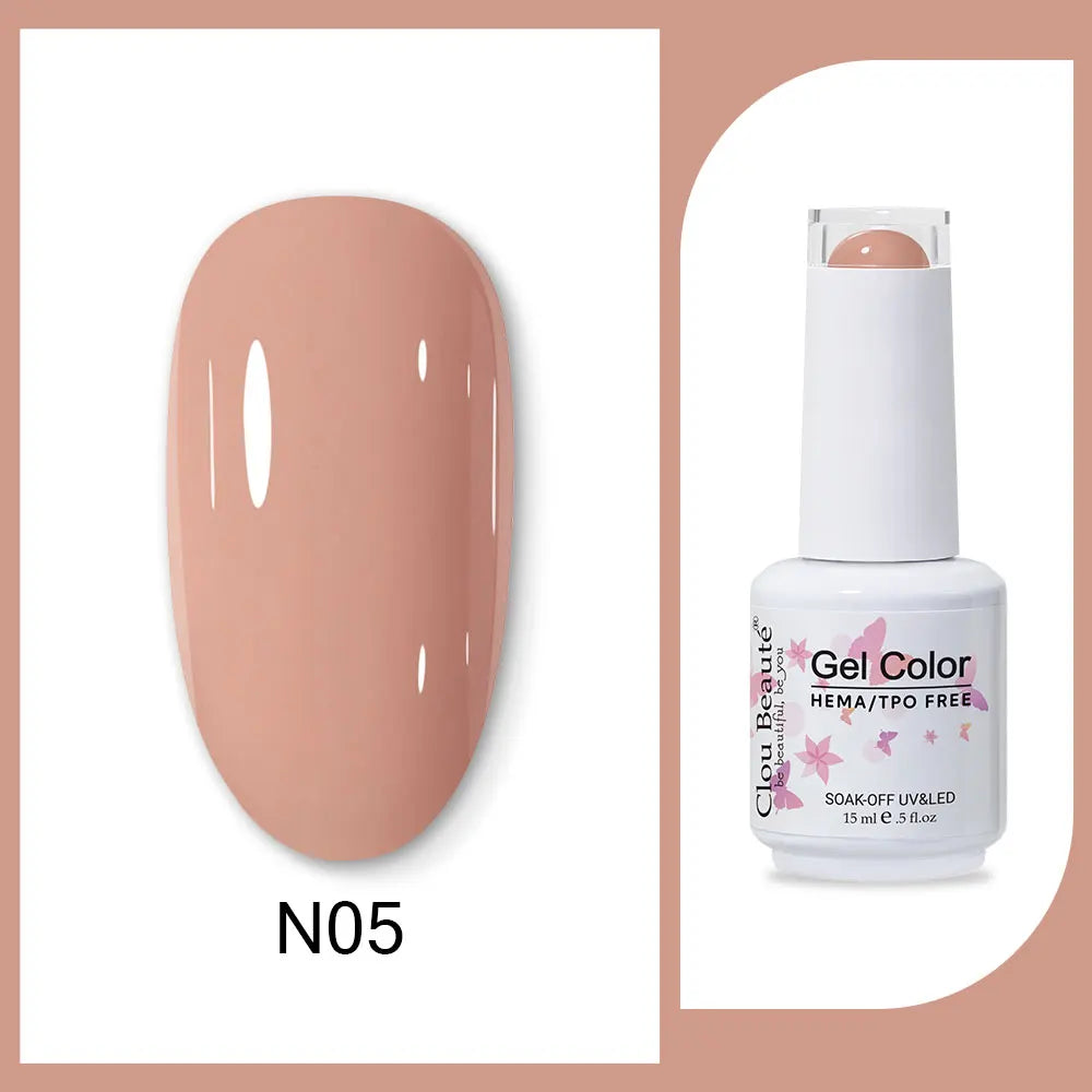 Clou Beaute 15ml Red Black White Green Neon Gel Nail Polish Base Top Coat Velvet Top 400 Colors Semi Permanent Gel Nail Varnish 20