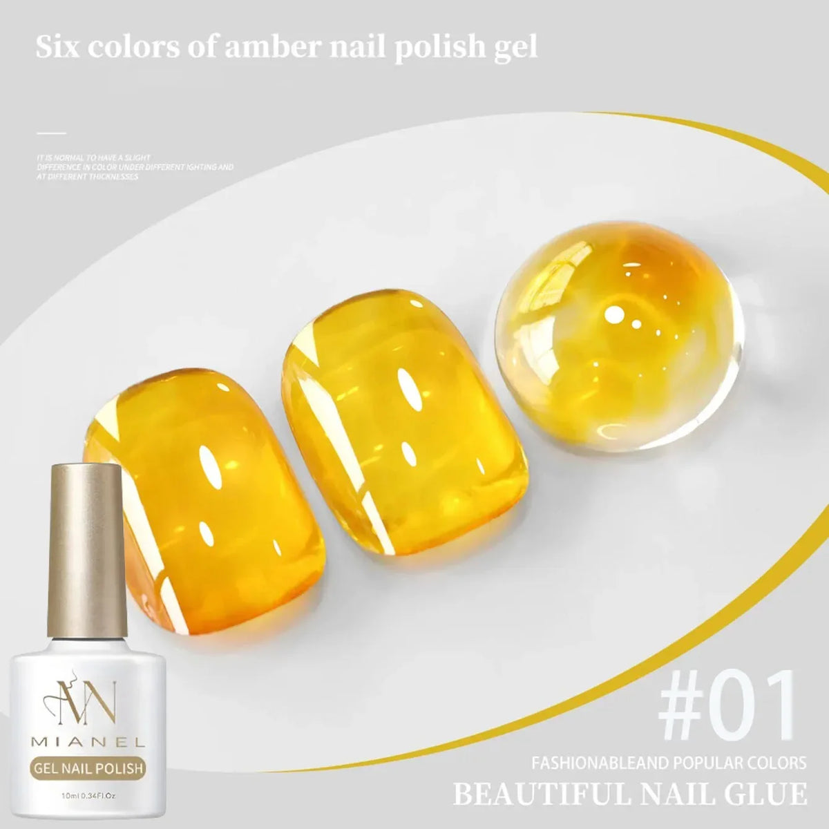 MIANEL 10ML Brown Amber Series Jelly Gel Nail Polish 2026 New Popular Ice Clear Caramel Nail Polish Black Nails 1-6pcs 9