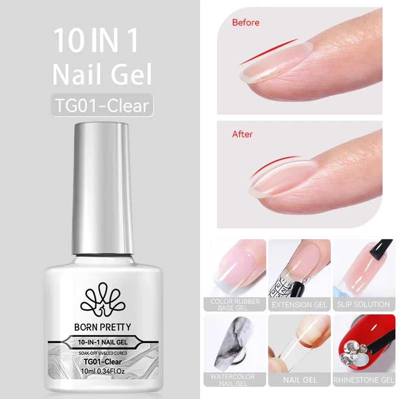 BORN PRETTY 10ml Clear Blooms Gel Polish UV LED Soak Off Nail Art Polish for Spreading Effect Marble Nail Polish Gel Painting 51