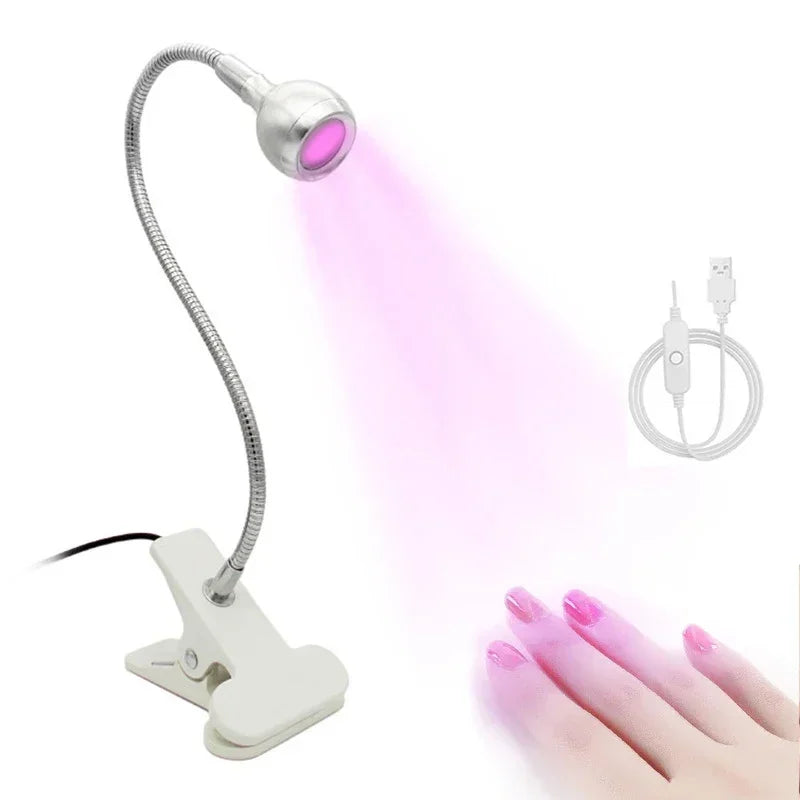 Nail Dryer Light UV Nail lamp 395nm Wavelength Clip-on Desk Mini USB For Gel Nails ongle Manicure Salon Tools 8