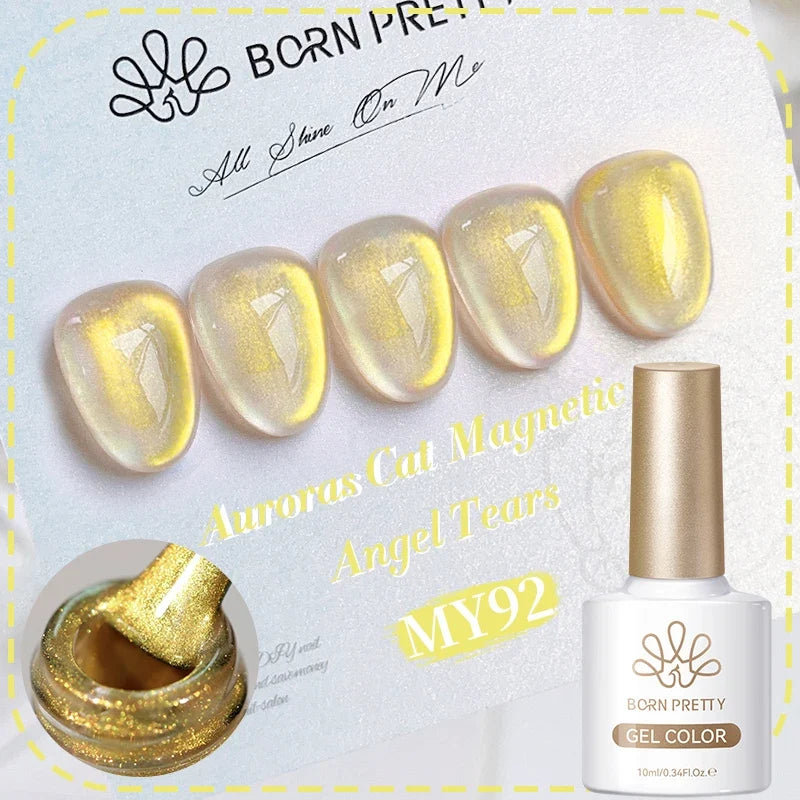 BORN PRETTY 10ml Silver Water Light Cat Magnetic Gel Nail Polish Nail Supplies Vernis Semi Permanent Gel for Fall Winter Nails 18