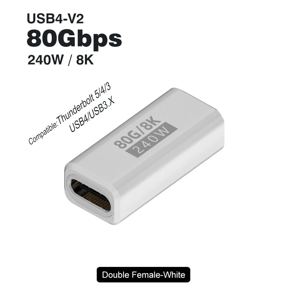 USB4 V2 90 Degree USB-C Angle Adapter | 80Gbps Thunderbolt 5/4/3 Elbow Connector 18
